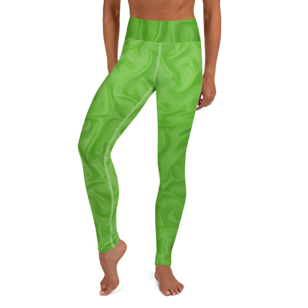 Lime Green Dance leggings. Gym or Workout High Waist Leggings. Yoga Pants. "Brat365" Streetwear by WickedYo.
